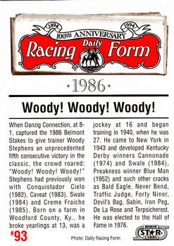 1993 Horse Star Daily Racing Form 100th Anniversary #93 Woody Stephens Back
